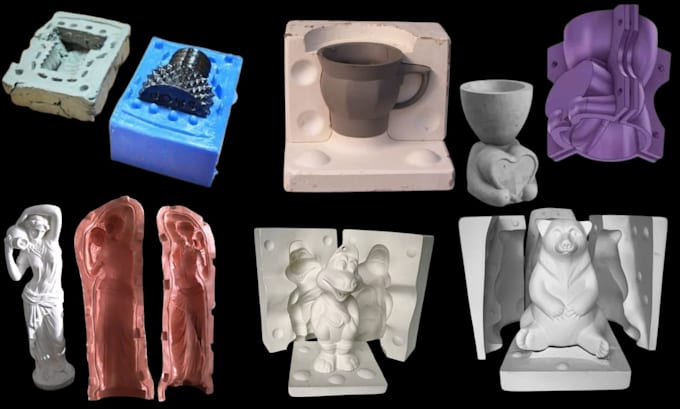design 3d silicone mold slip casting mold 3d model design print ready stl file