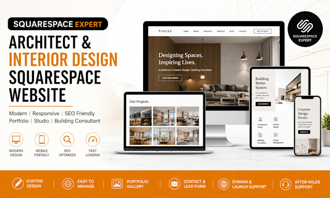 squarespace architect website interior design building consultant studio portfol