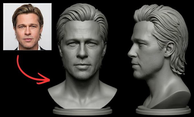 3d protrait head bust, head model, face likeness 3d bust stl for 3d printing