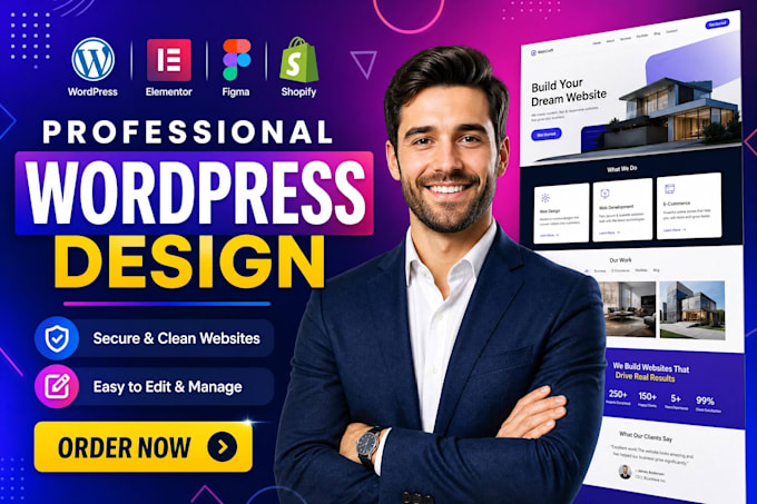 responsive wordpress website development redesign blog, portfolio, woocommerce