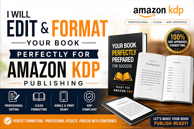 edit and format your book perfectly for amazon KDP publishing