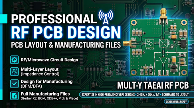 create professional rf pcb design, pcb layout, and manufacturing files