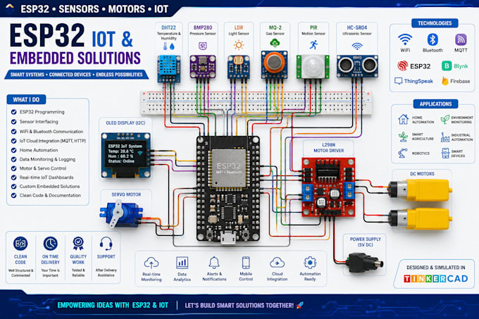program arduino, esp32, raspberry pi and iot projects