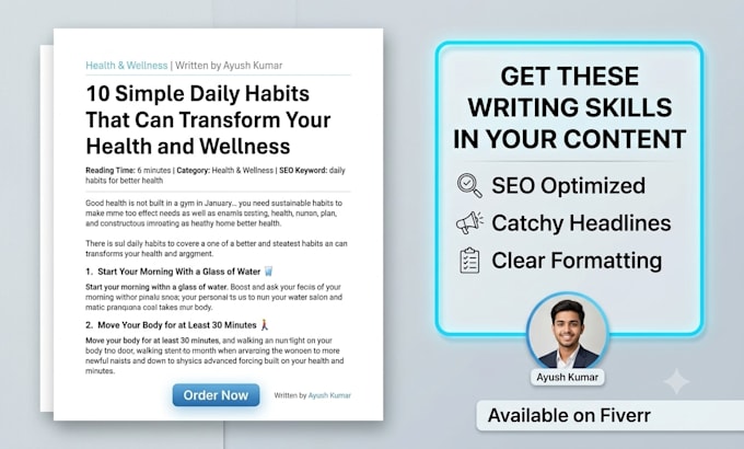 write SEO blog posts, articles, and web content that rank and convert