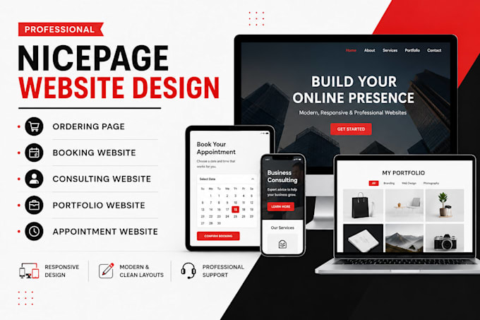 ordering page booking consulting portfolio appointment nicepage websites