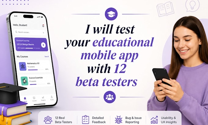 test your educational mobile app with 12 beta testers