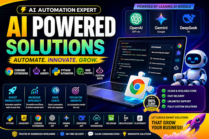 build ai chrome extension,web bot,web scraper,python,n8n ai automation,ai agent,