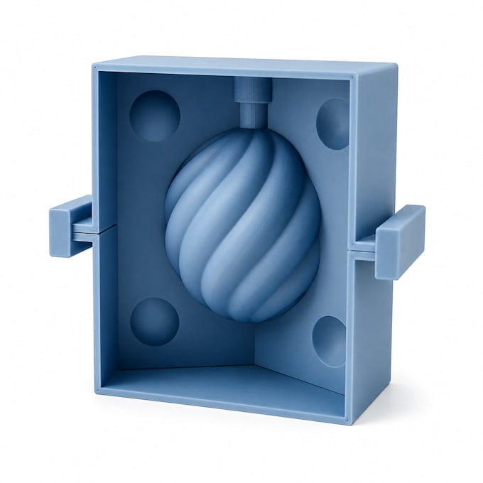 design slip casting mold, ceramic mold, plaster mold and 3d printable stl