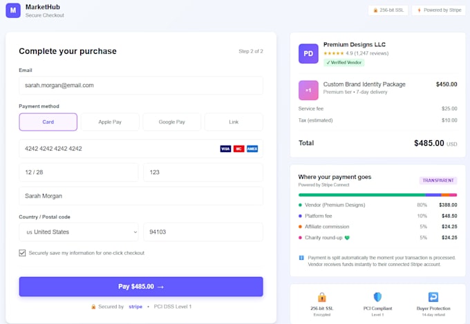 integrate stripe connect payment gateway in laravel