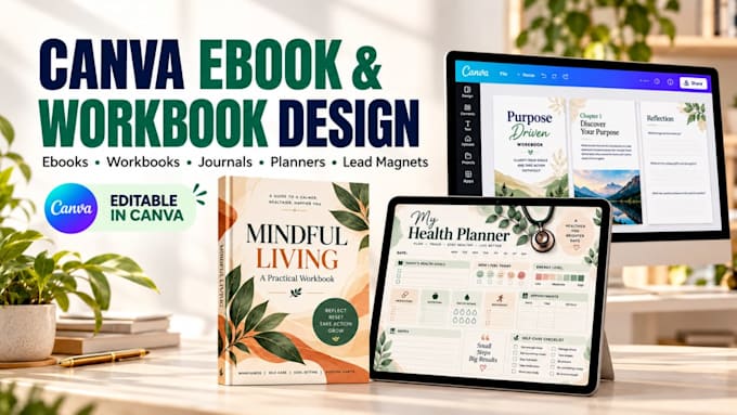 design canva ebook, canva workbook, lead magnet workbook design ebook formatting