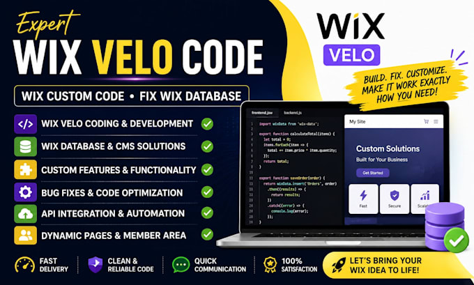 do wix velo code, wix custom code, fix wix database