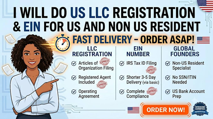 do US llc registration and ein for US and non US residents