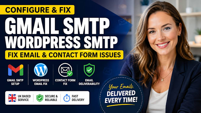 configure gmail smtp, wordpress smtp, fix email issues, contact form issues
