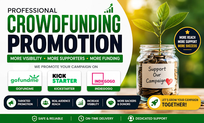 do crowdfunding promotion for your gofundme indiegogo kickstarter