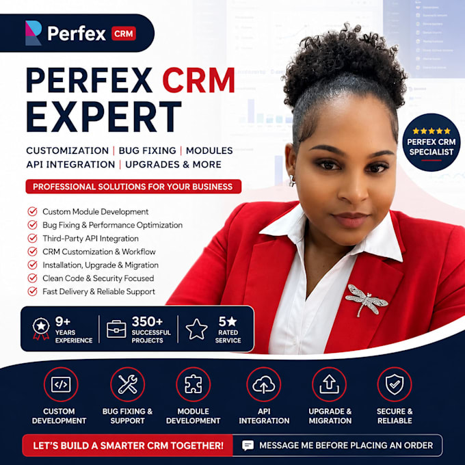 customize, develop, fix bugs, integrate and upgrade perfex CRM professionally