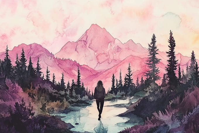 create watercolor and digital illustrations