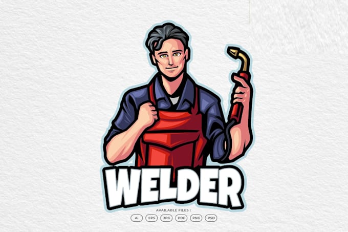 create a professional welding logo with industrial style