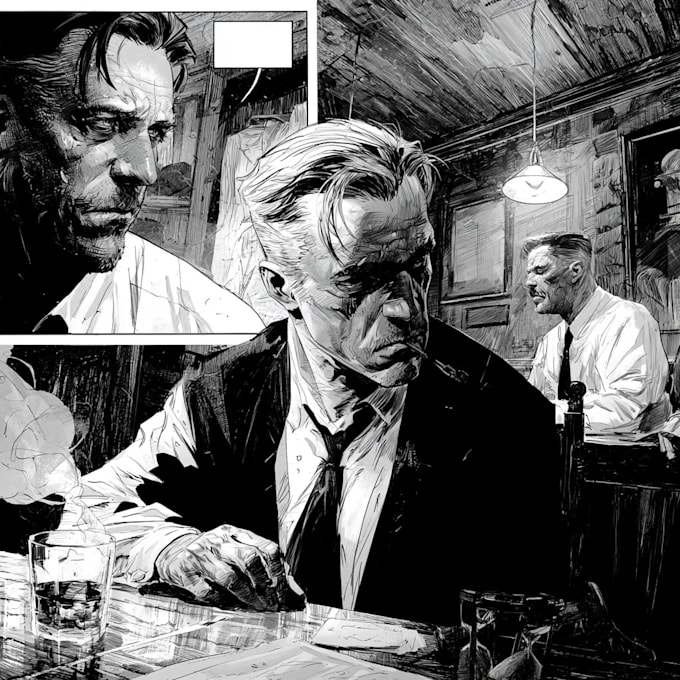 create vintage horror comic book illustration