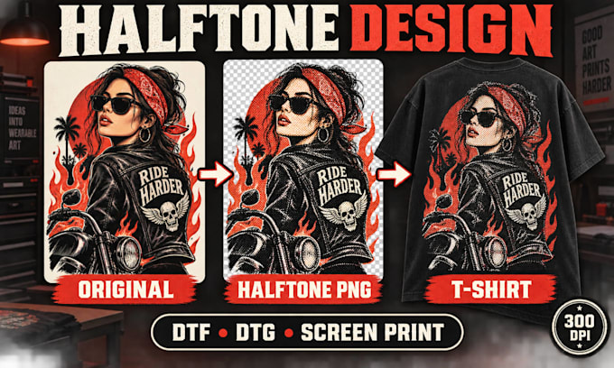 halftone artwork, ai designs for dtg dtf printing asap
