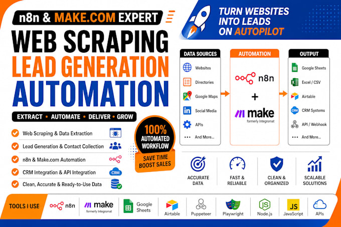 build n8n web scraping automation ai lead generation zapier makecom workflows