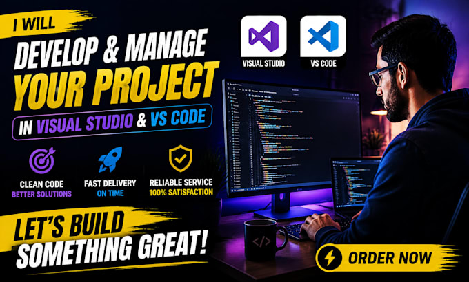 develop applications and manage your project in visual studio or vs code