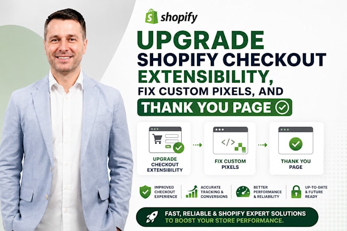 upgrade shopify checkout extensibility, fix custom pixels, and thank you page