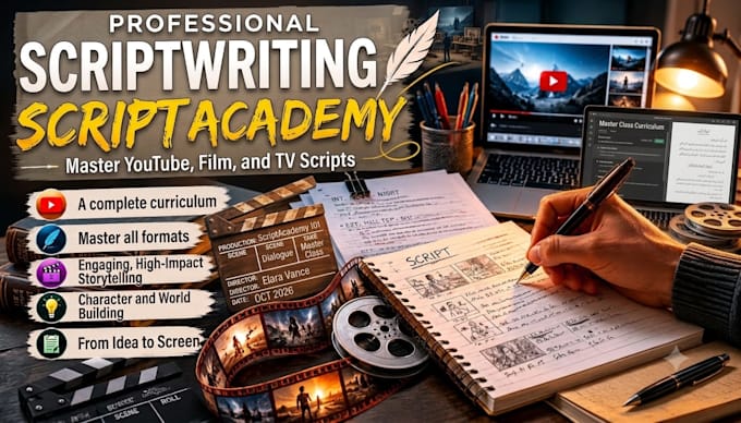 write comedy screenplay,script and youtube content