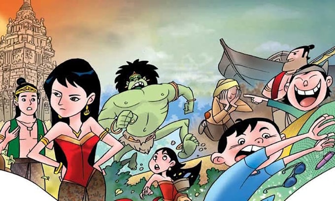 create fun cartoon comic illustrations for kids