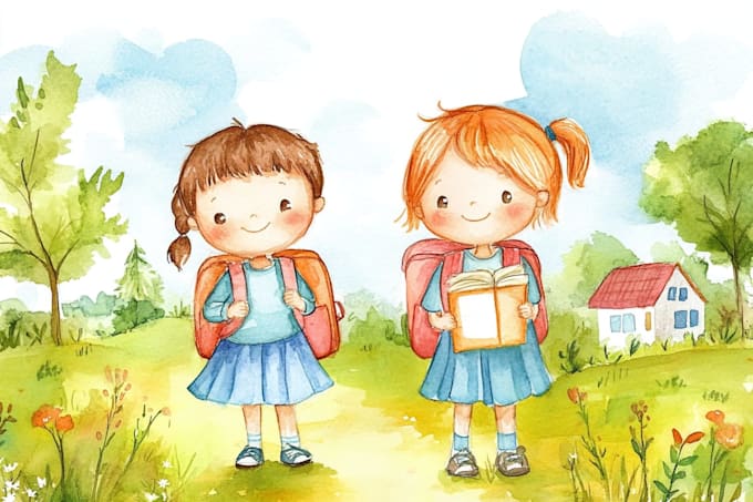 watercolor children book illustrations