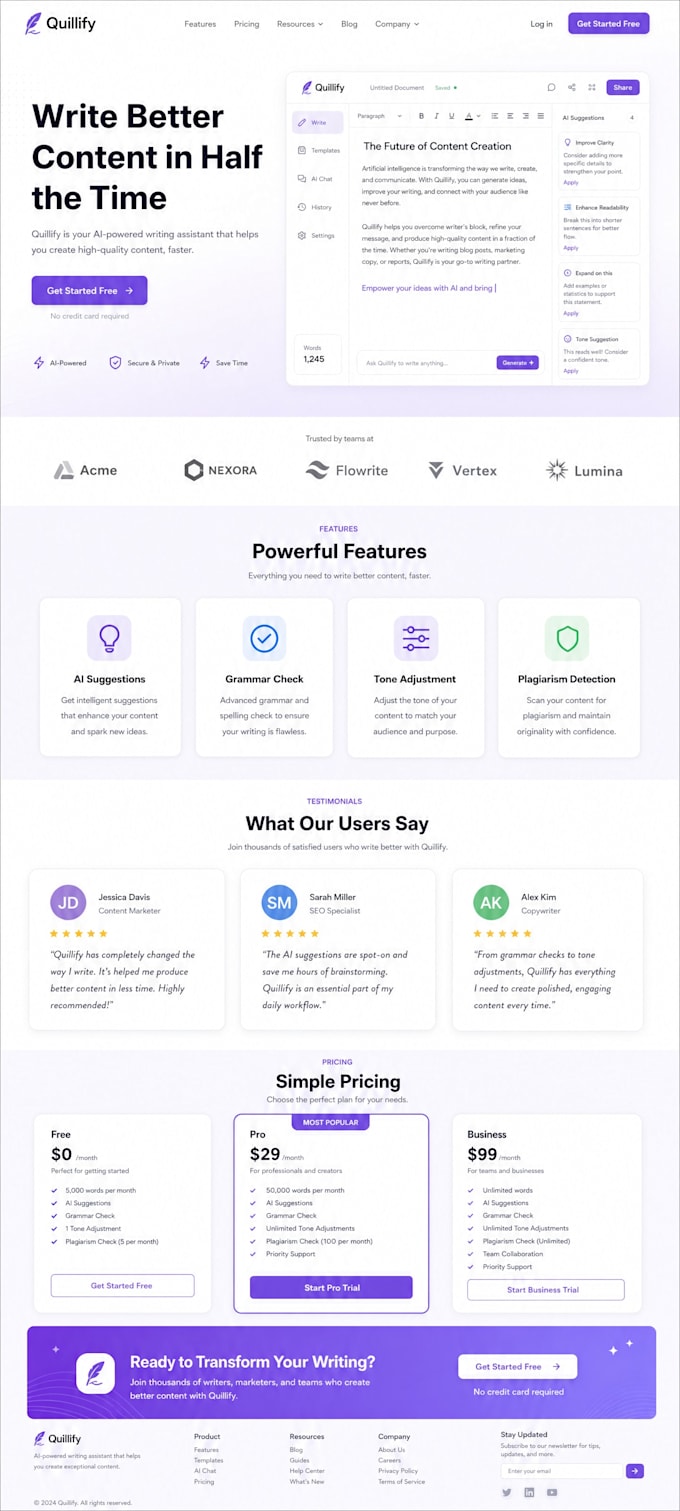 build a high converting react or next js landing page