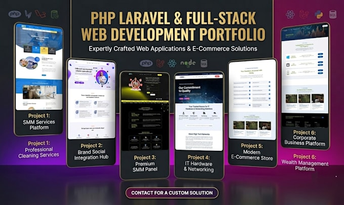 be full stack laravel developer for custom PHP, react js, web app development