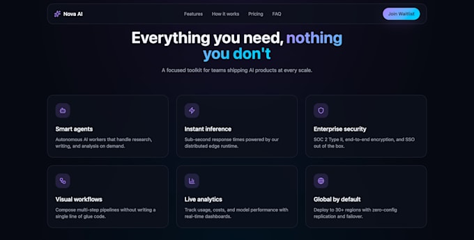 build a stunning ai saas landing page in react