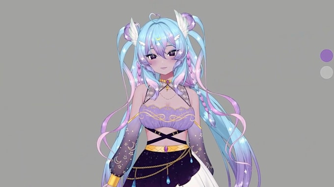 design vtuber model live2d vtuber rigging anime character design, live2d model