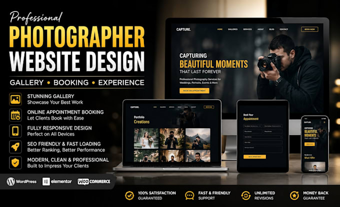 design photographer gallery system online appointment booking experience