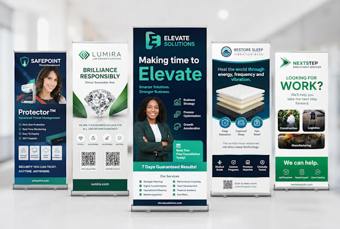 design professional roll up, pull up and retractable banner