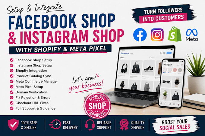 set up facebook shop and instagram shop or fix shop rejection