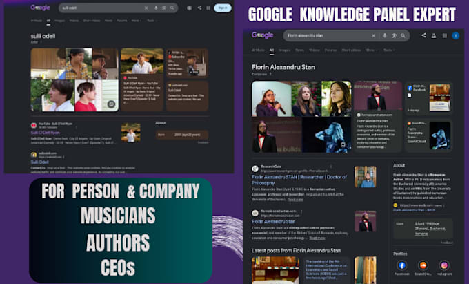 build a verified google knowledge panel or graph for any categories