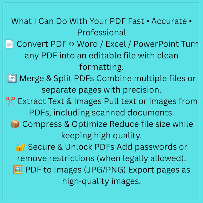 do PDF documents, file conversions