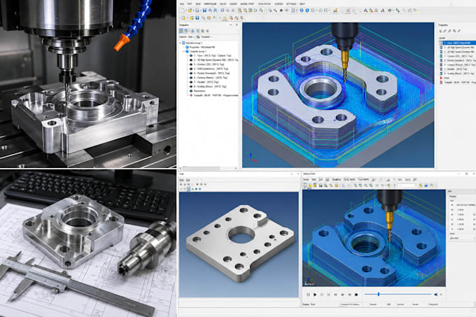 create cnc programming, cam toolpaths, and g code for machining parts