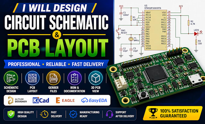 develop custom pcb layout and circuit board design