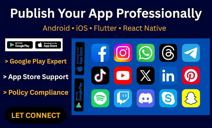 publish your android or ios app to google play and app store