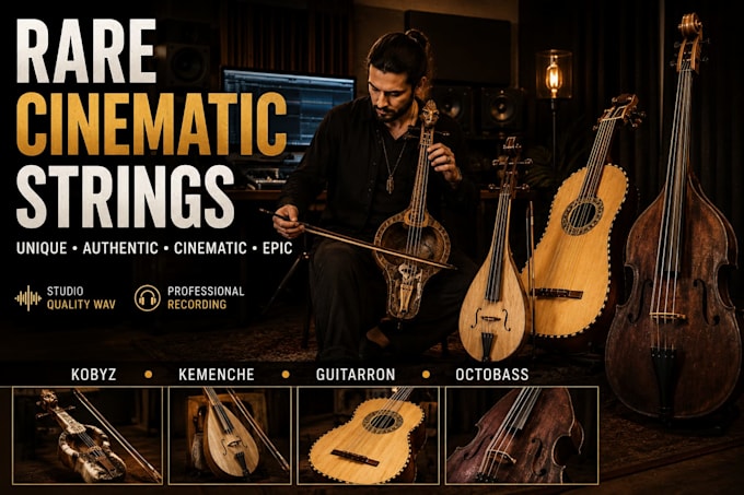 record unique cinematic string instruments like kobyz kemenche guitarron octobas