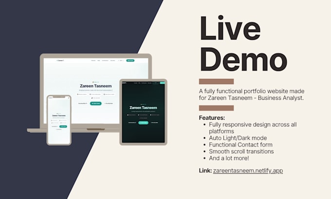 develop a professional responsive portfolio website