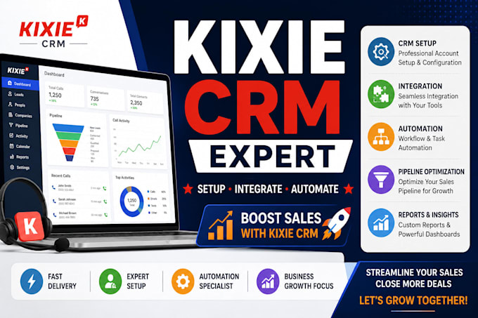 optimize kixie CRM setup, integration and sales automation