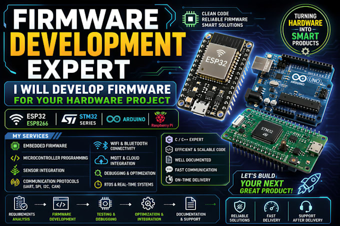 develop embedded firmware for your iot and hardware project
