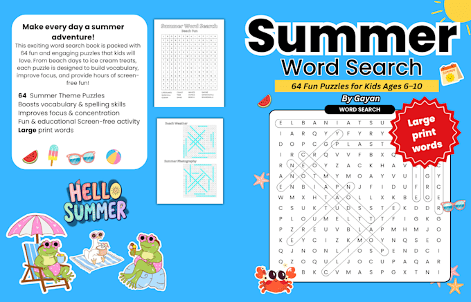 create custom word search puzzle books and sheets