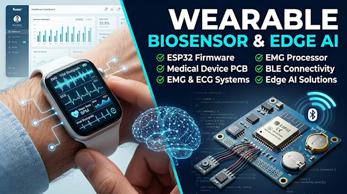 develop wearable biosensor devices with edge ai, ble and esp32