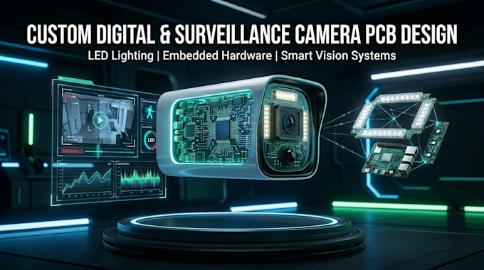 design custom digital, surveillance, camera pcb, led lighting and embedded