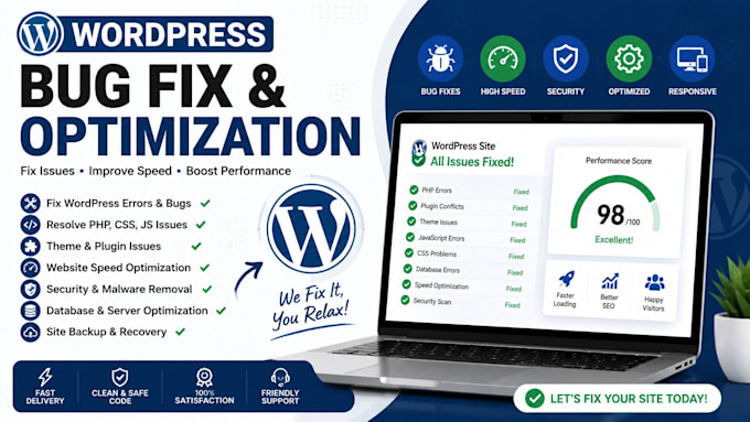 develop wordpress websites, fix bugs and custom PHP issues