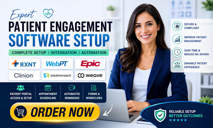 setup patient engagement software rxnt webpt epic clinion solutionreach weave